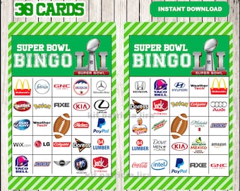 2018 tremendous bowl bingo playing cards picture about Printable Super Bowl Bingo Cards titled 2018 tremendous bowl bingo playing cards